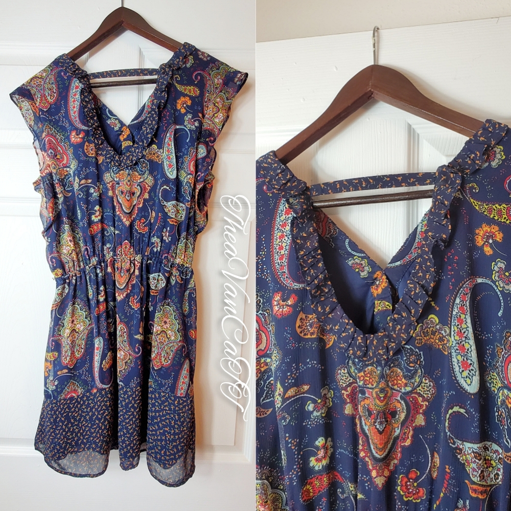 ♡ DR2 - Paisley Floral Pattern Ruffles Sundress! ♡ - Picture 2 of 5